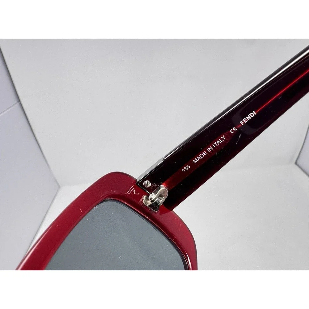 Fendi FS5210 Sunglass Frames Only 55-15-135 Red Burgundy Italy 604 Authentic